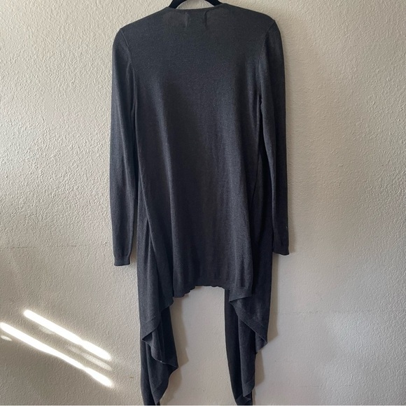 Old Navy woman cardigan Medium draped open front gray long maternity cowl neck - Picture 5 of 9